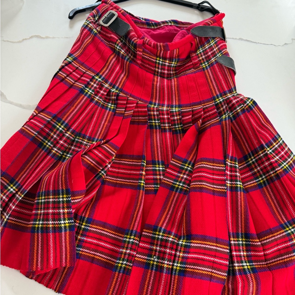 Red and Black A-Line Skirt with Full Flair KILT FROM SCOTLAND size 30”waist